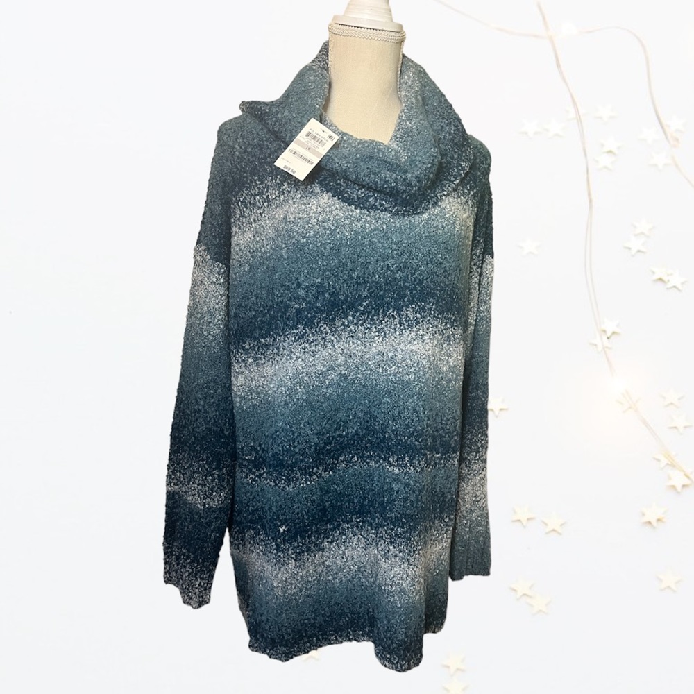 Style & Co Blue Teal Pull Over Knit Sweater 1x